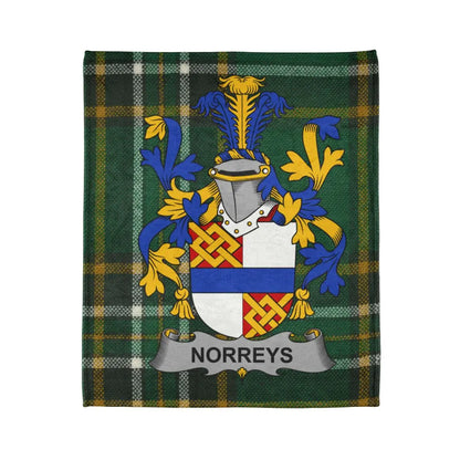 Norreys Family Crest on Plaid Blanket product