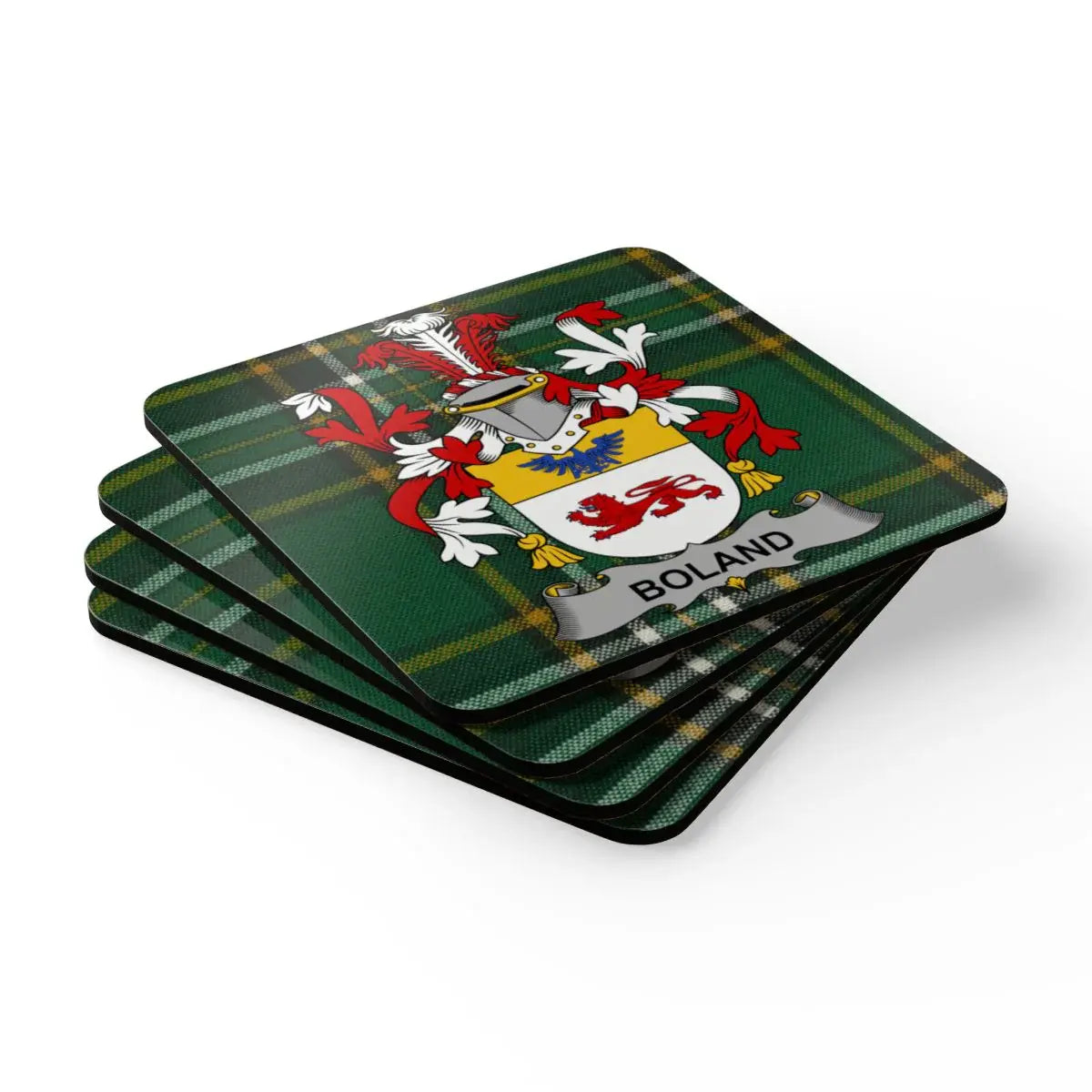 Boland Family Crest Plaid Design Coasters product type