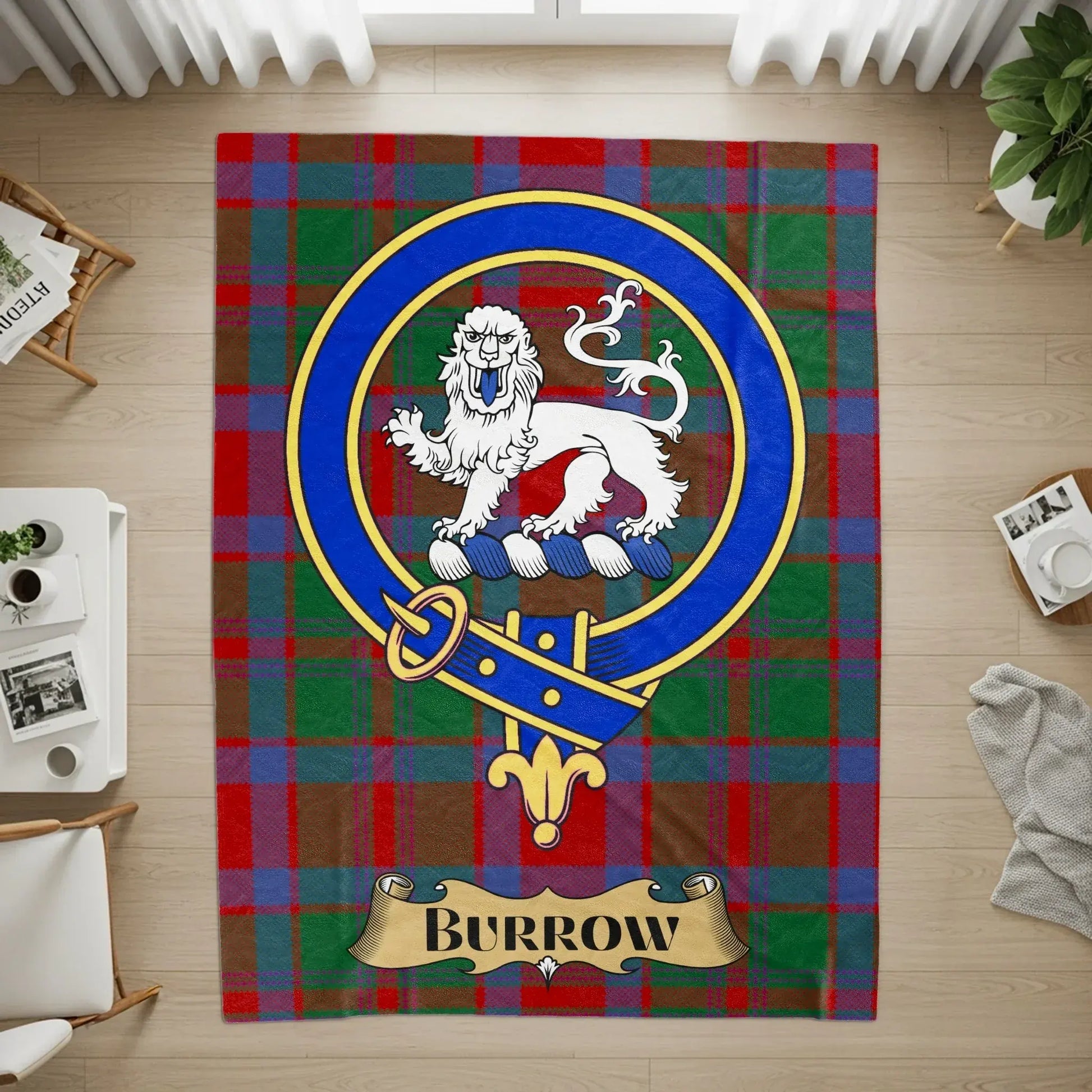 Burrow Custom Tartan Rug with Family Crest product type
