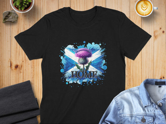 Scottish Thistle Home Graphic Design Artistic T-Shirt - Living Stone Gifts