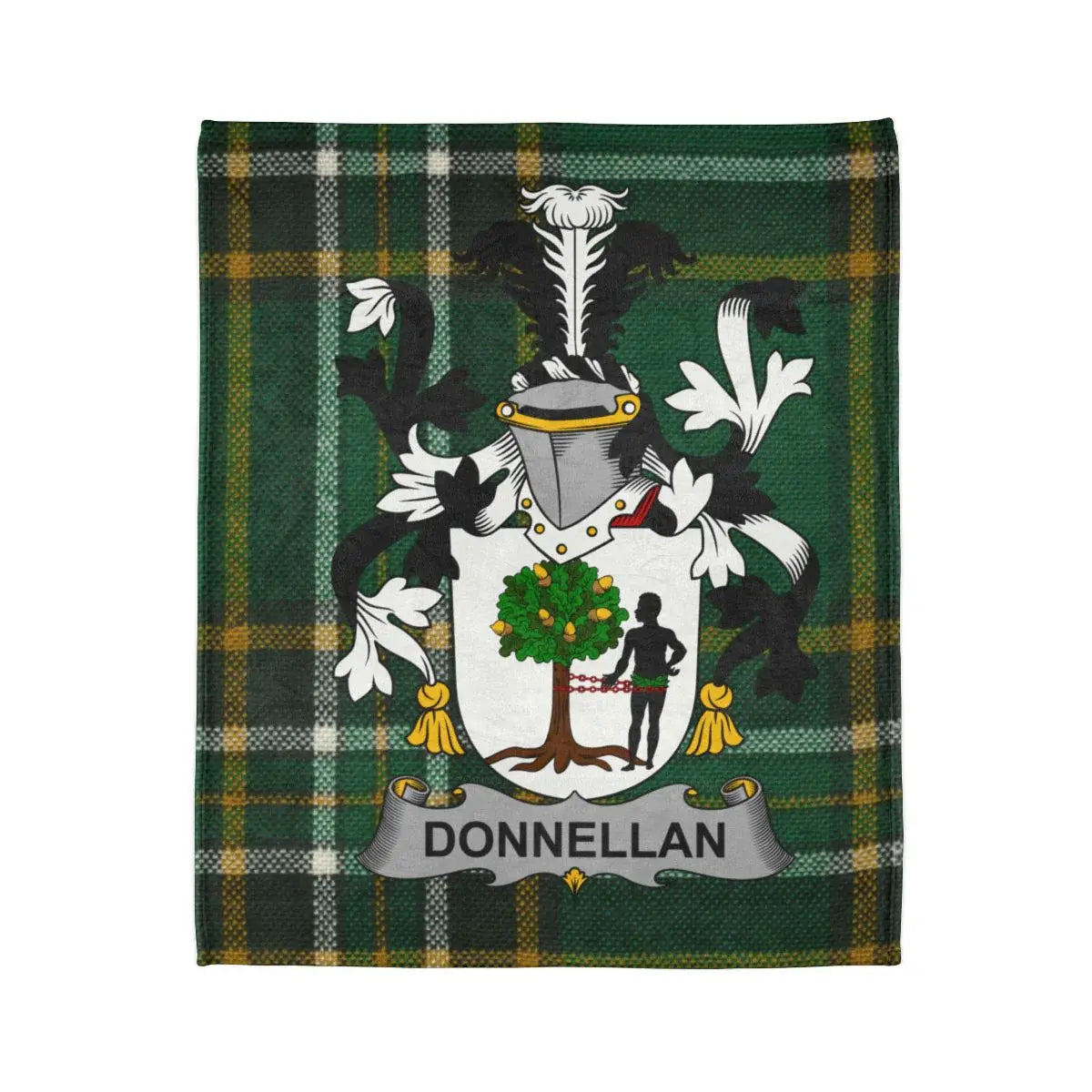 Custom Coat of Arms Family Name Tartan Blanket product type