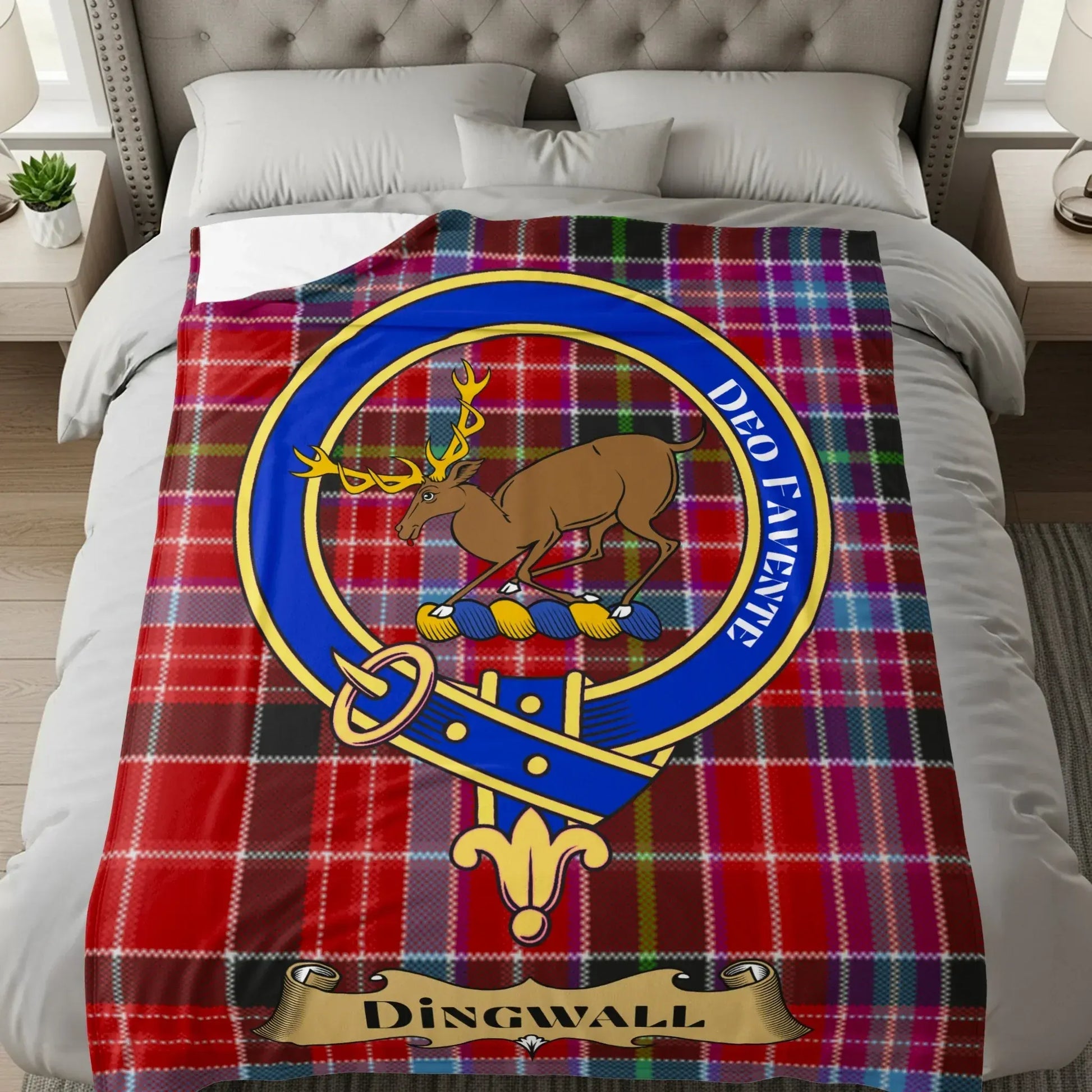 Dingwall Clan Tartan Blanket Cozy Bedding Product