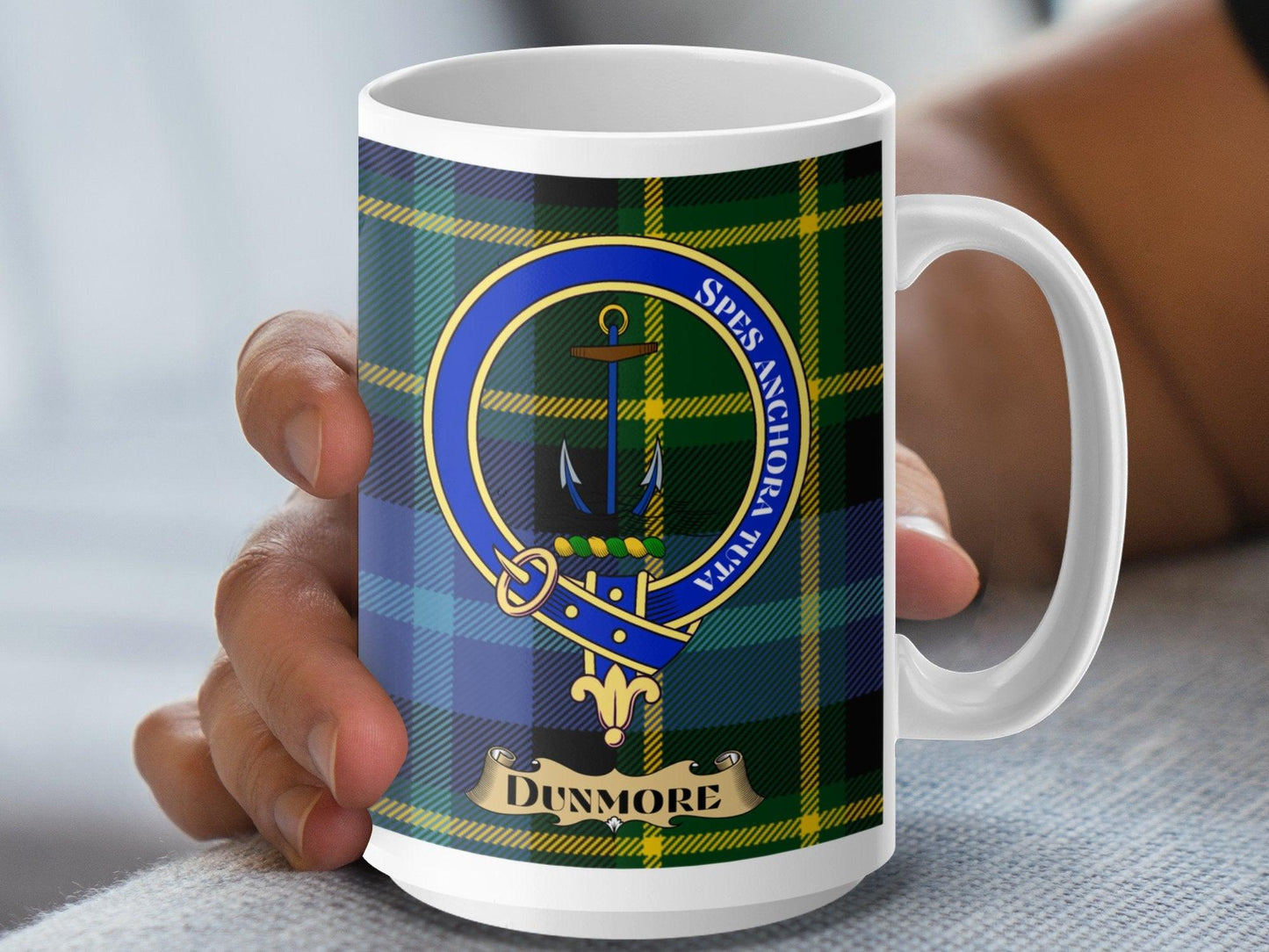 Dunmore Clan Plaid Crest Mug for Scottish Heritage - Living Stone Gifts