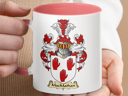 MacMathan Family Crest Heraldic Accent Coffee Mug - Living Stone Gifts