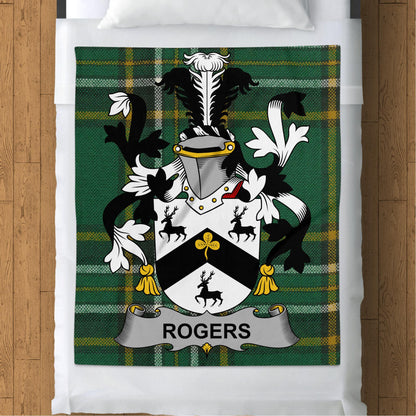 Rogers Surname Irish Tartan Throw Blanket - Living Stone Gifts