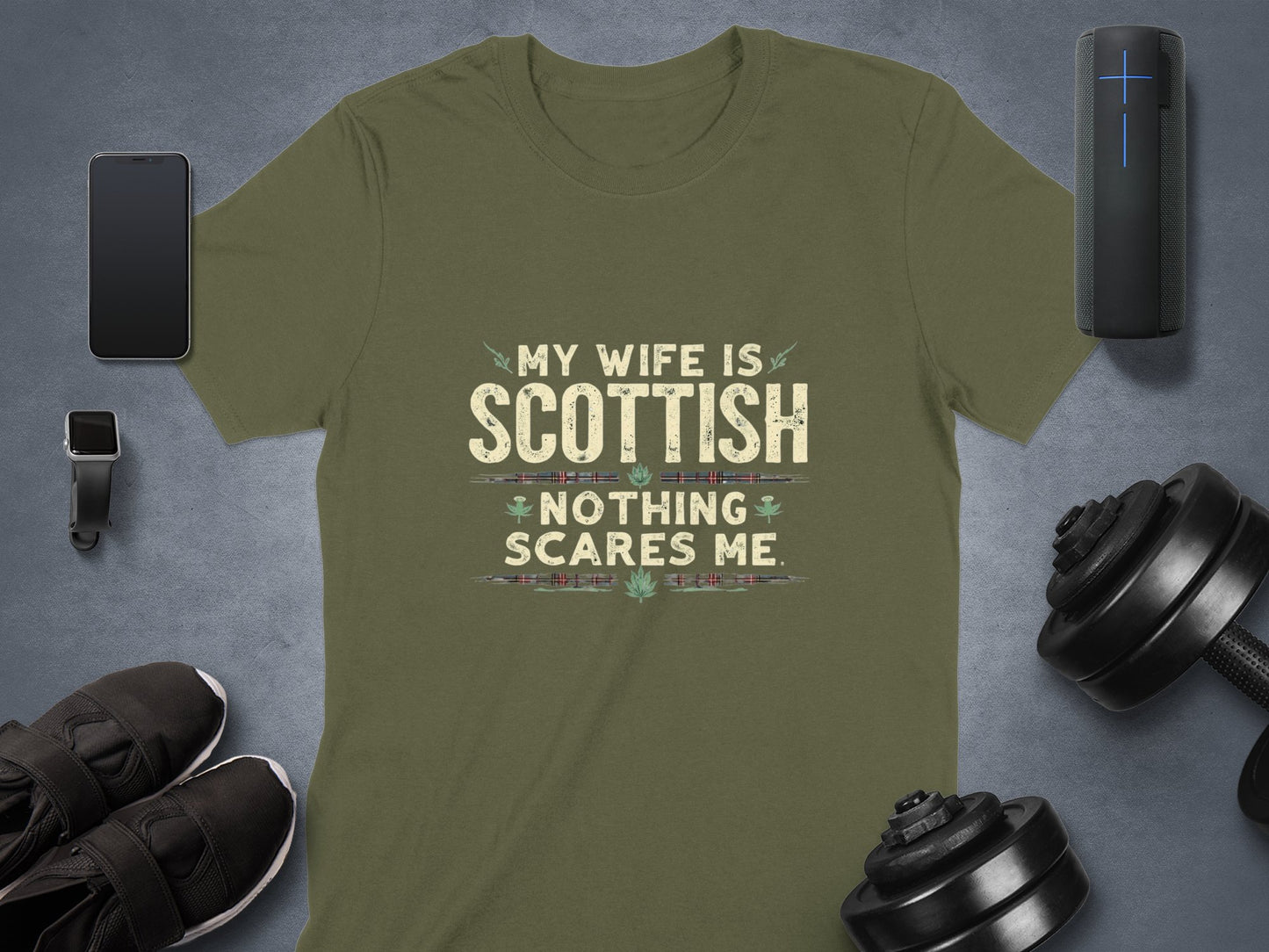 My Wife is Scottish Nothing Scares Me T-Shirt - Living Stone Gifts