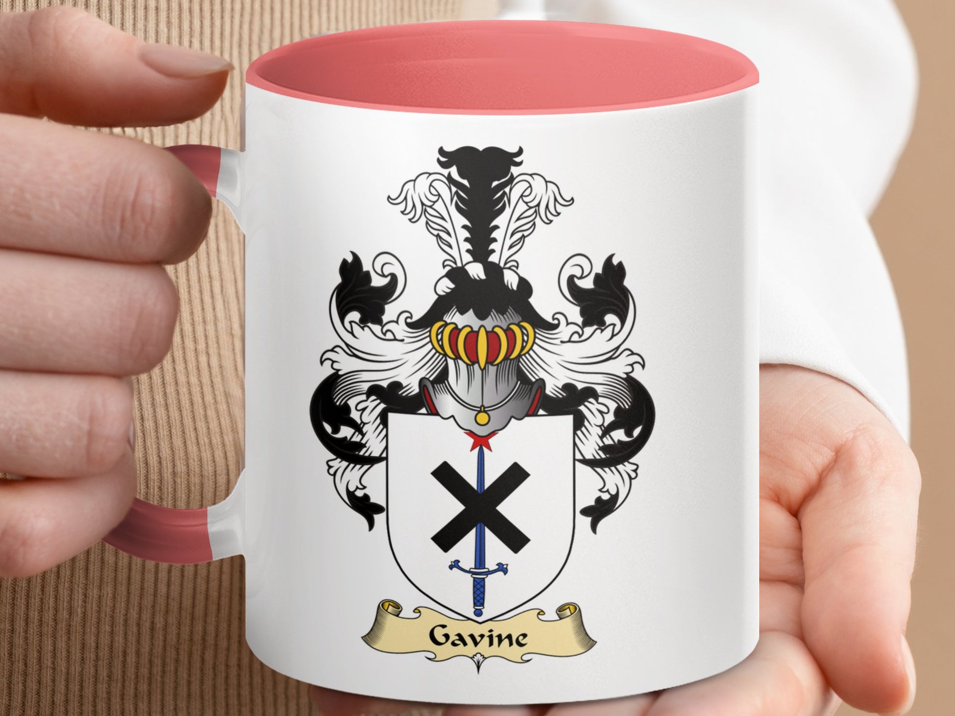 Gavin Scottish Coat of Arms Clan Accent Coffee Mug - Living Stone Gifts