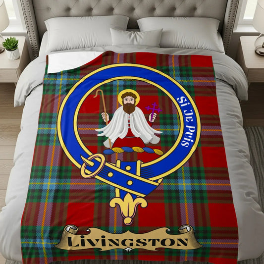 Livingston Tartan Coat of Arms Blanket product