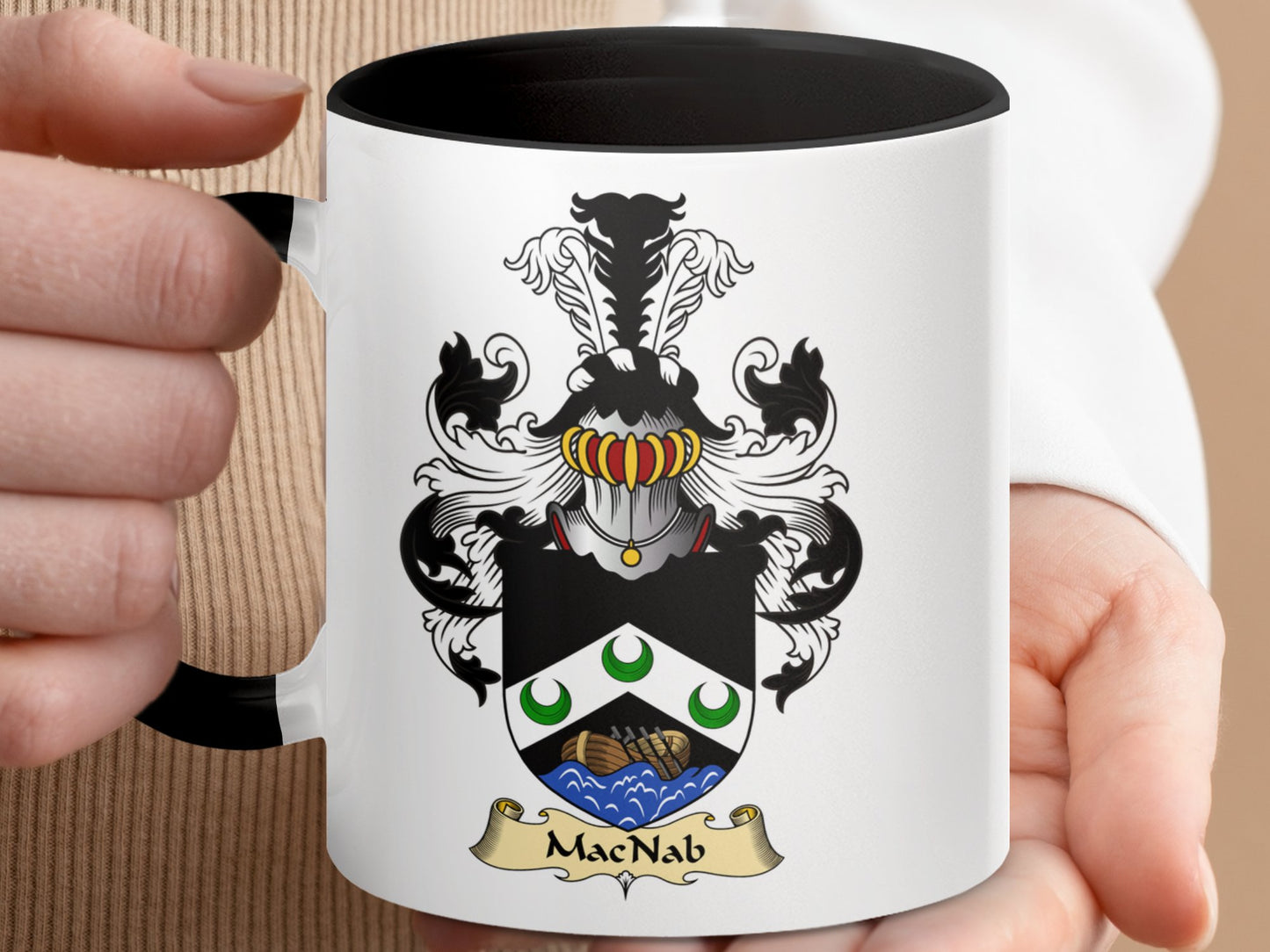 MacNab Scottish Family Crest Heraldry Design Mug - Living Stone Gifts