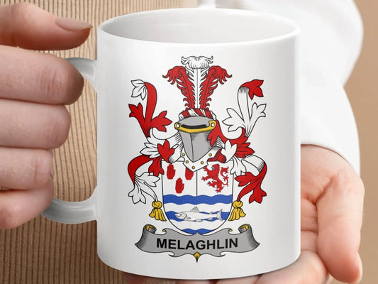 Melaghlin Surname Irish Family Crest Mug - Celtic Ancestry Gifts