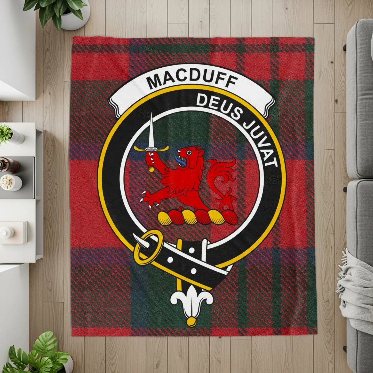 Macduff Deus Juvat Tartan Design Throw Blanket product