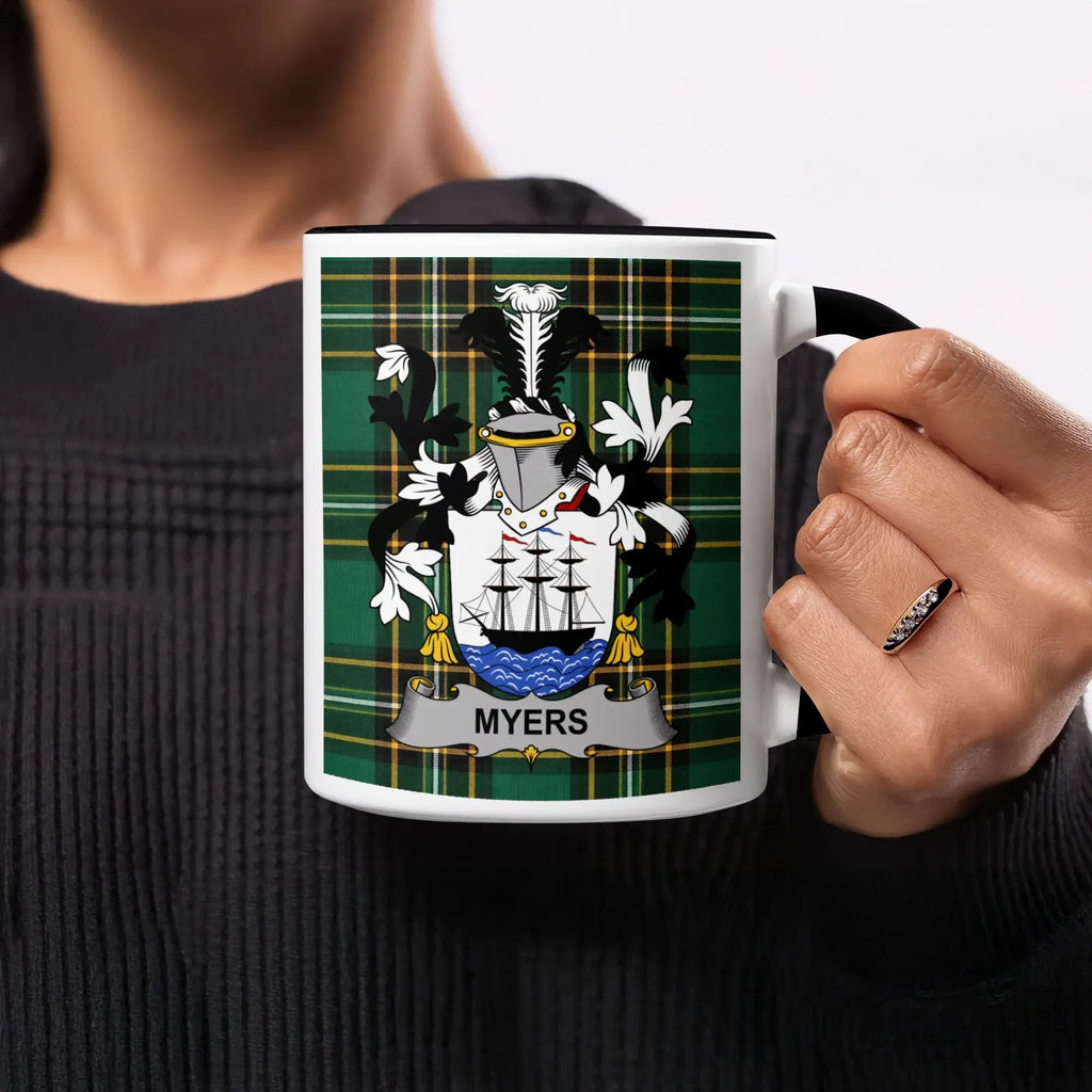 Myers Irish heritage mug with black handle and interior