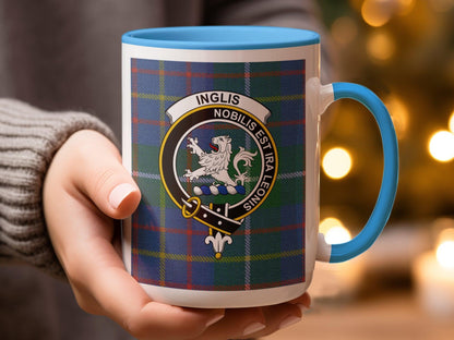 Clan Inglis Tartan Plaid Crest Design Coffee Mug - Living Stone Gifts