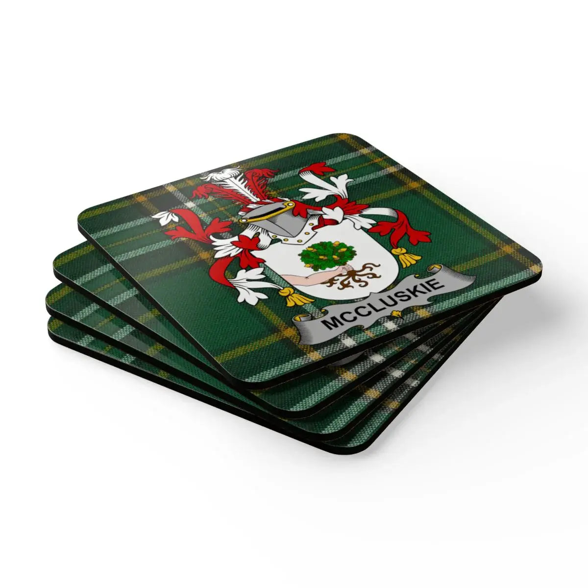 McCluskie Tartan Plaid Family Crest Coaster product type
