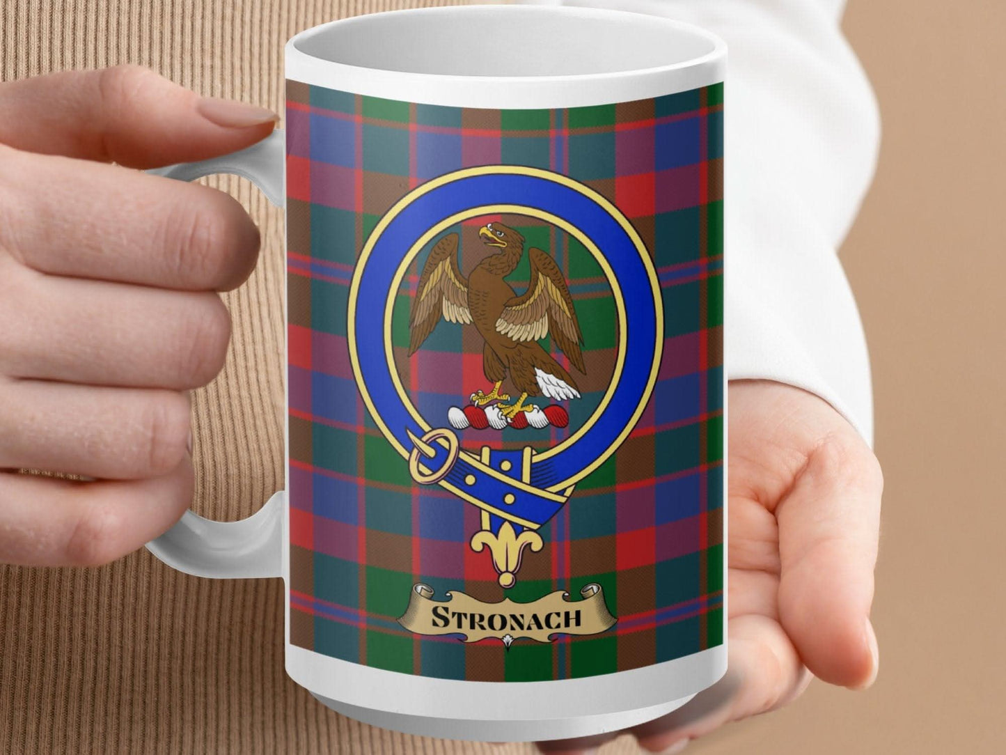 Stronach Eagle Blue Red Plaid Print Mug product