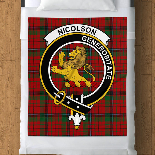 Scottish Clan Nicolson Tartan Throw Blanket - Living Stone Gifts