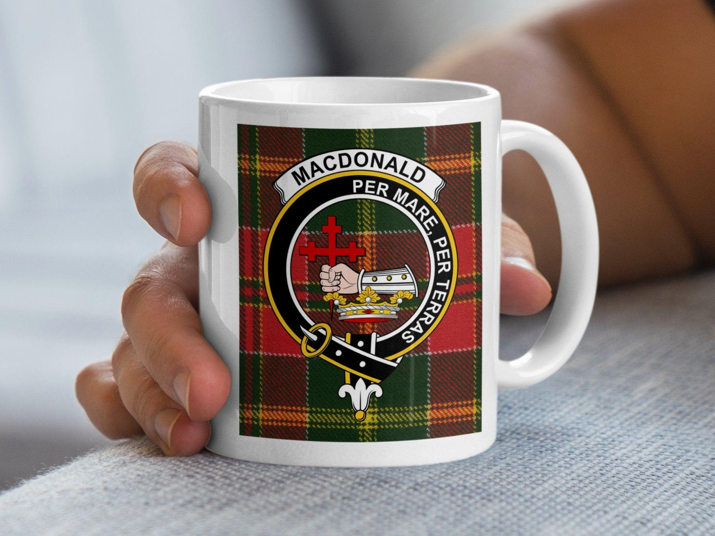 Scottish Clan Macdonald Crest Tartan Plaid Design Mug - Living Stone Gifts