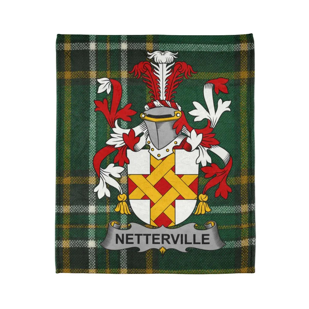 Netterville Coat of Arms Green Plaid Blanket product