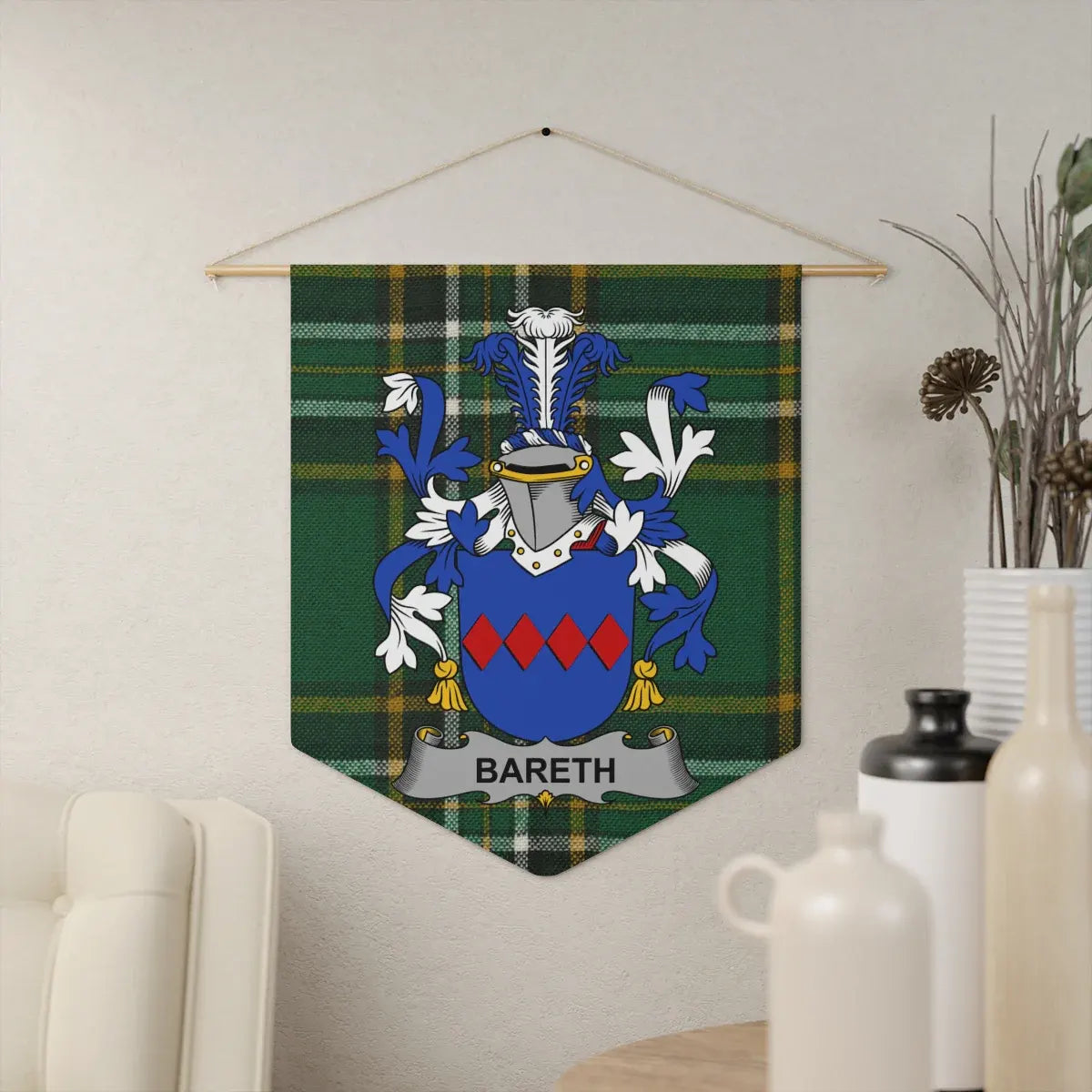 BARETH Family Crest Tartan Wall Hanging product