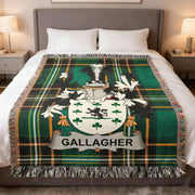 Gallagher Irish Woven Blanket | O'Gallagher Family Crest Tartan Throw
