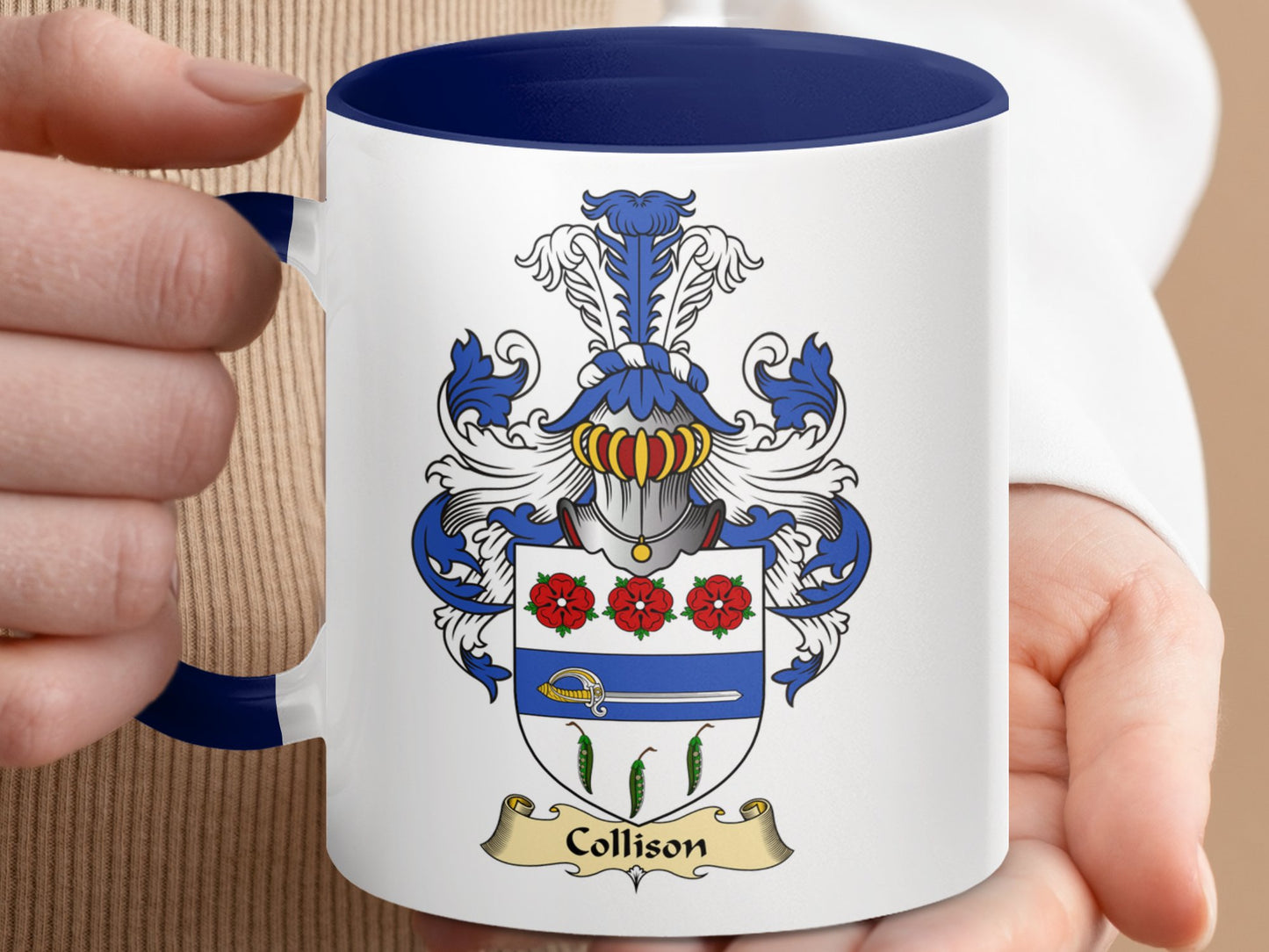 Collison Scottish Clan Coat of Arms Accent Coffee Mug - Living Stone Gifts