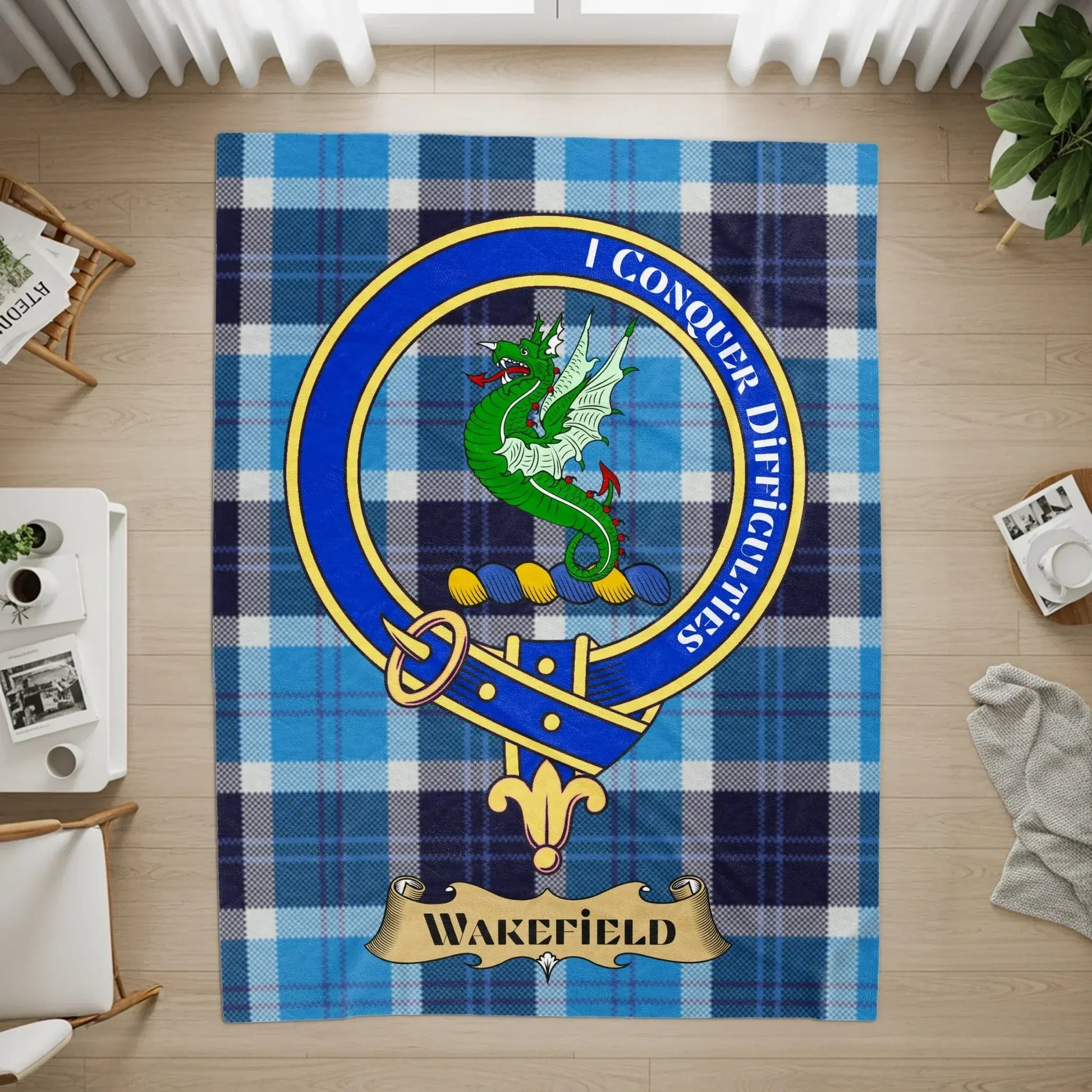 Wakefield Blue Plaid I Conquer Difficulties Rug product