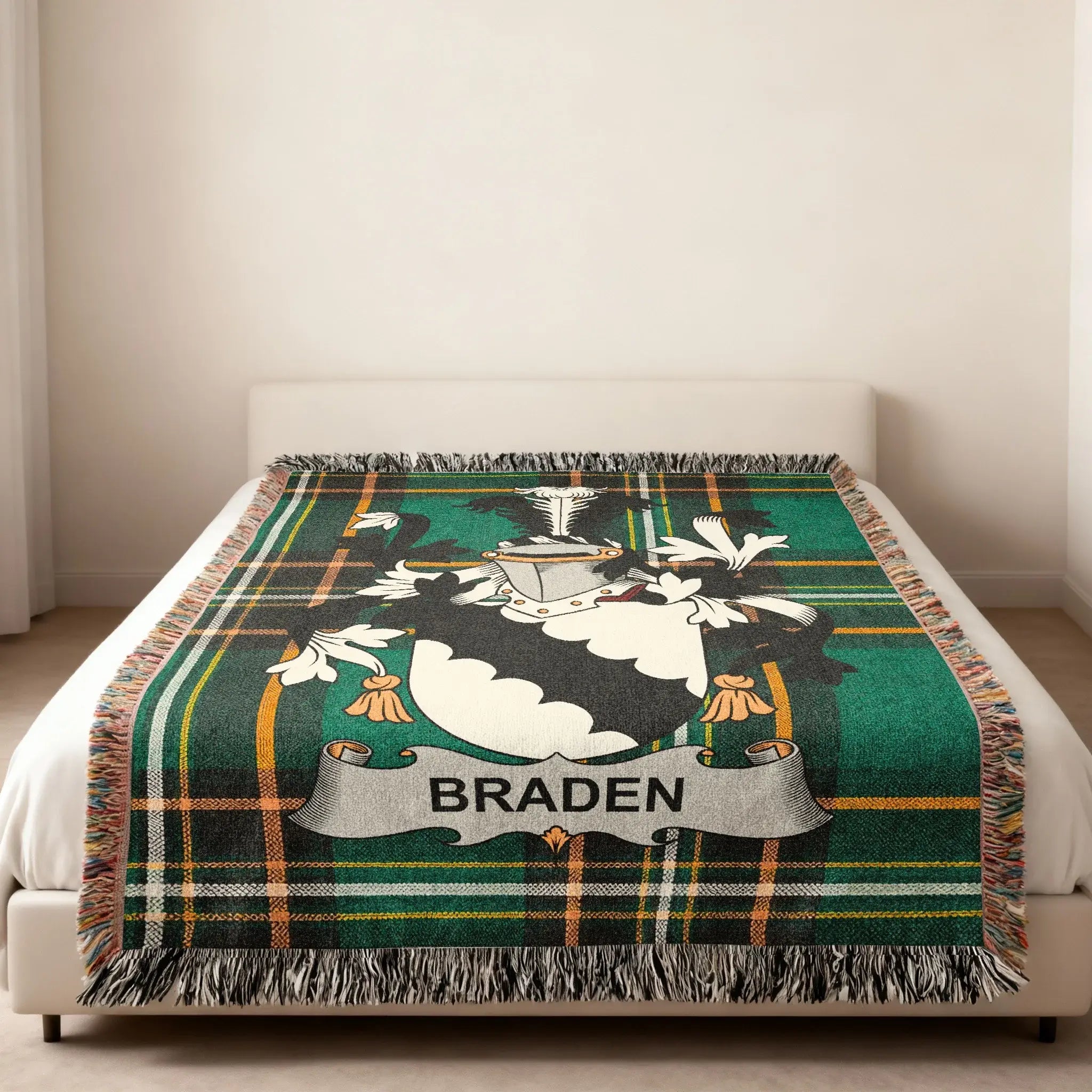 BRADEN Family Crest Tartan Plaid Blanket product type