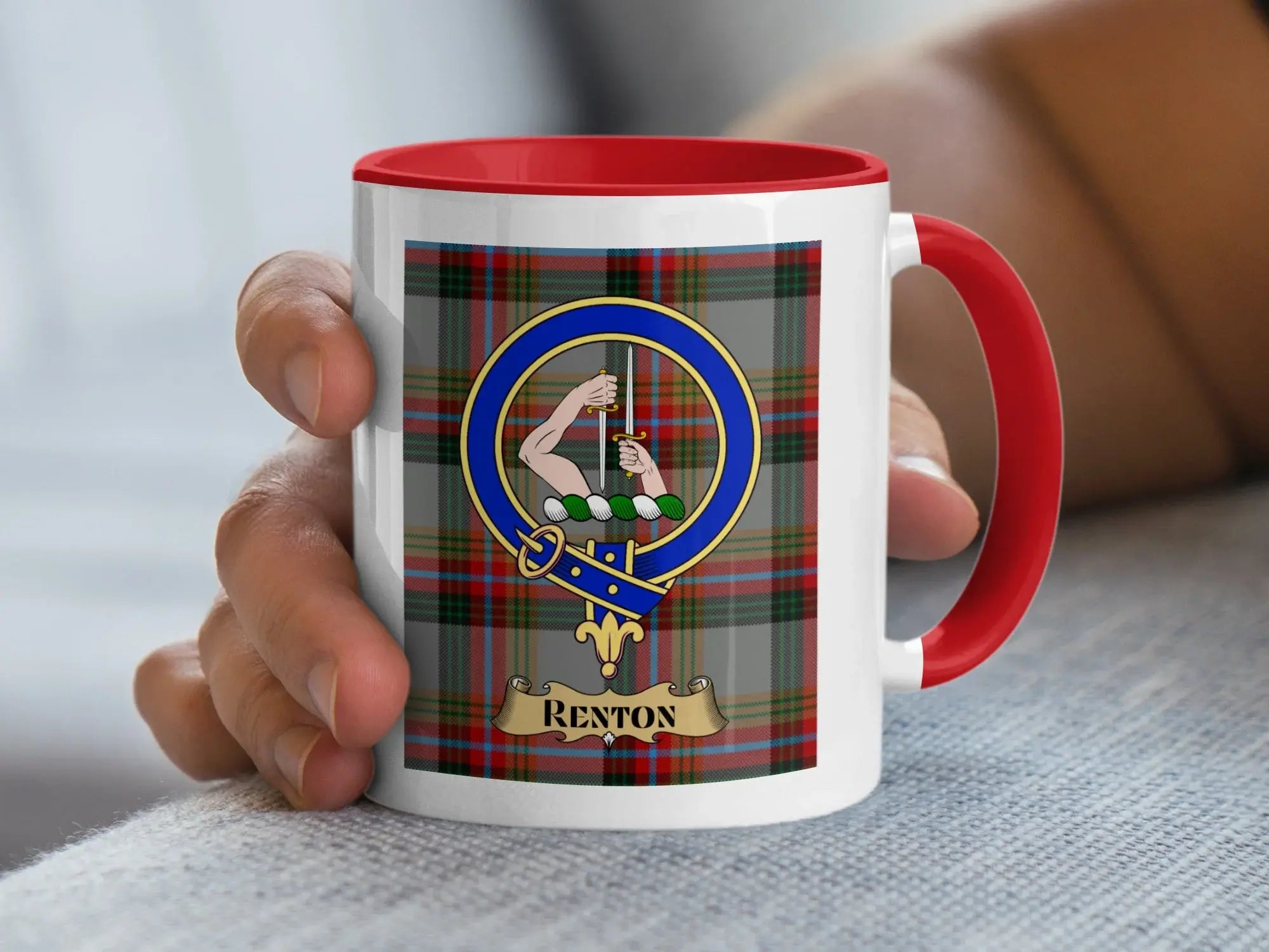 Renton Clan Tartan Design Ceramic Coffee Mug