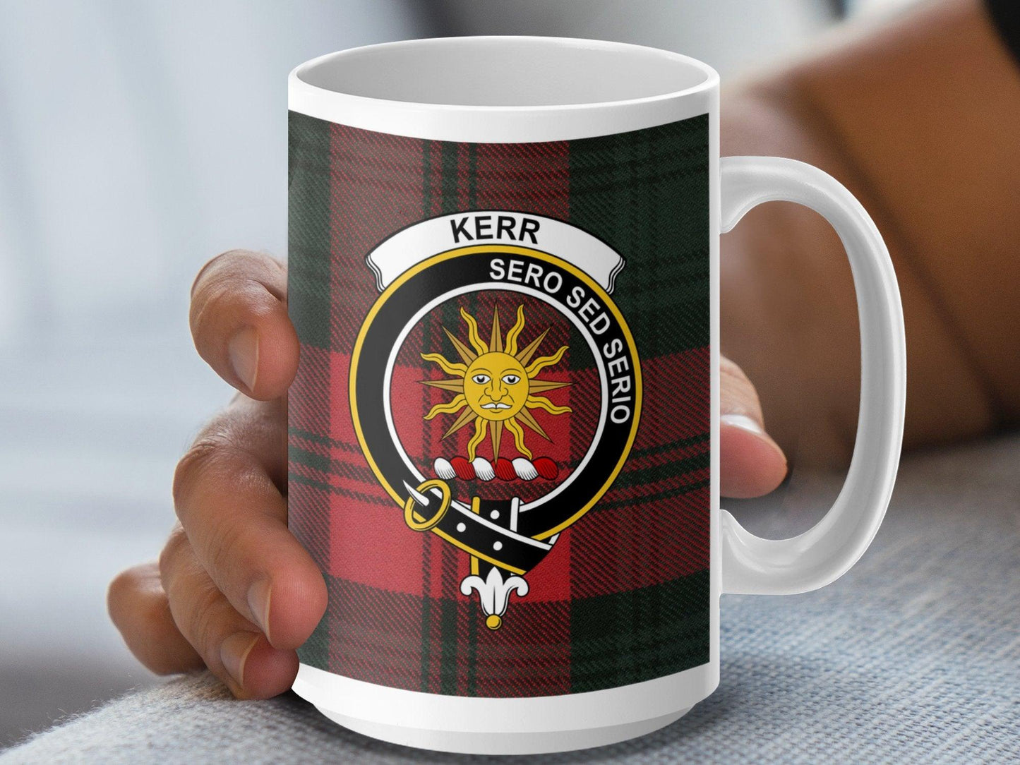 Scottish Kerr Clan Crest Tartan Plaid Mug - Living Stone Gifts