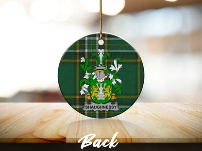 Shaughnessy Family Crest Plaid Ceramic Ornament product