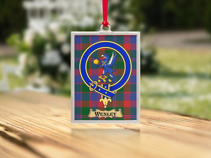 Custom Clan Crest Plaid Personalized Ornament product type