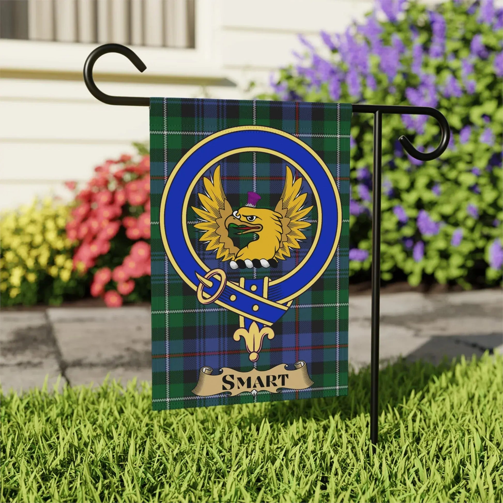 Eagle Emblem Plaid Garden Flag Outdoor Decor product