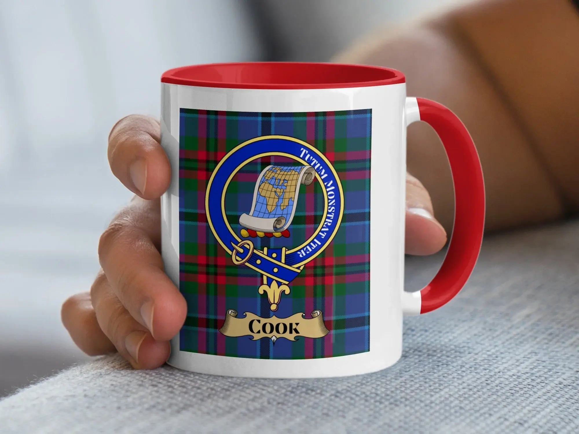 Cook family crest ceramic mug for everyday coffee and tea