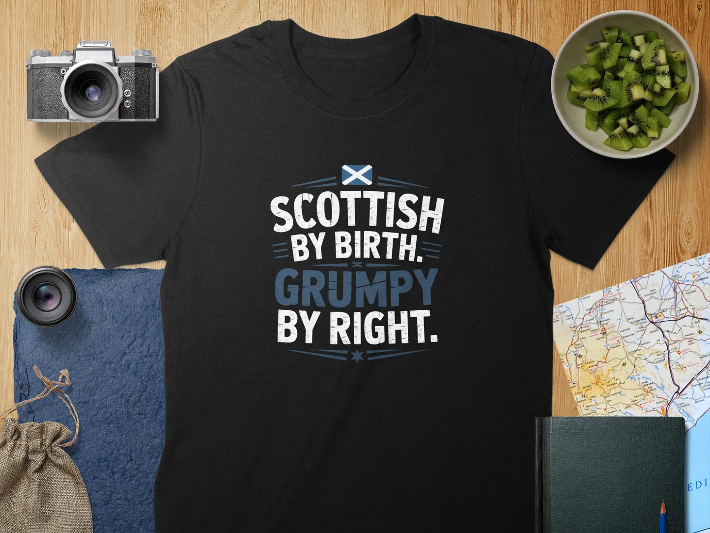Scottish by Birth Grumpy by Right T shirt product type