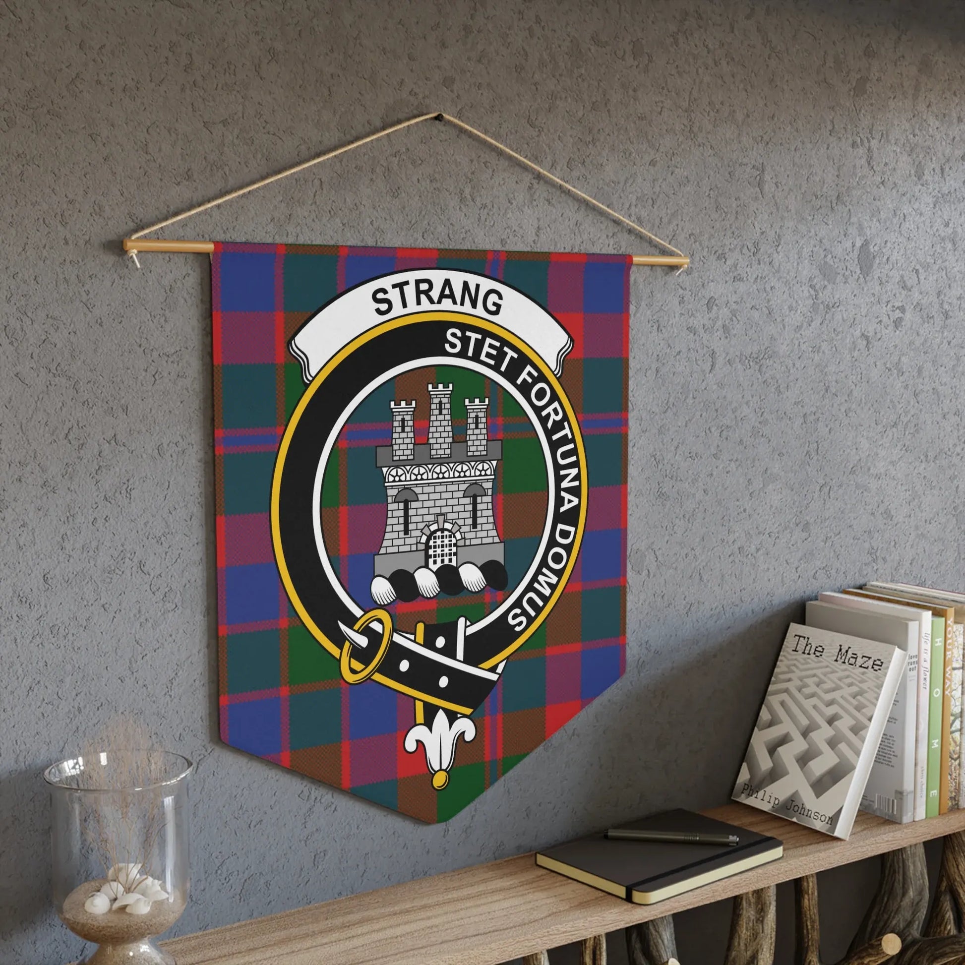 Strang Crest Banner with Tartan Design Wall Art product