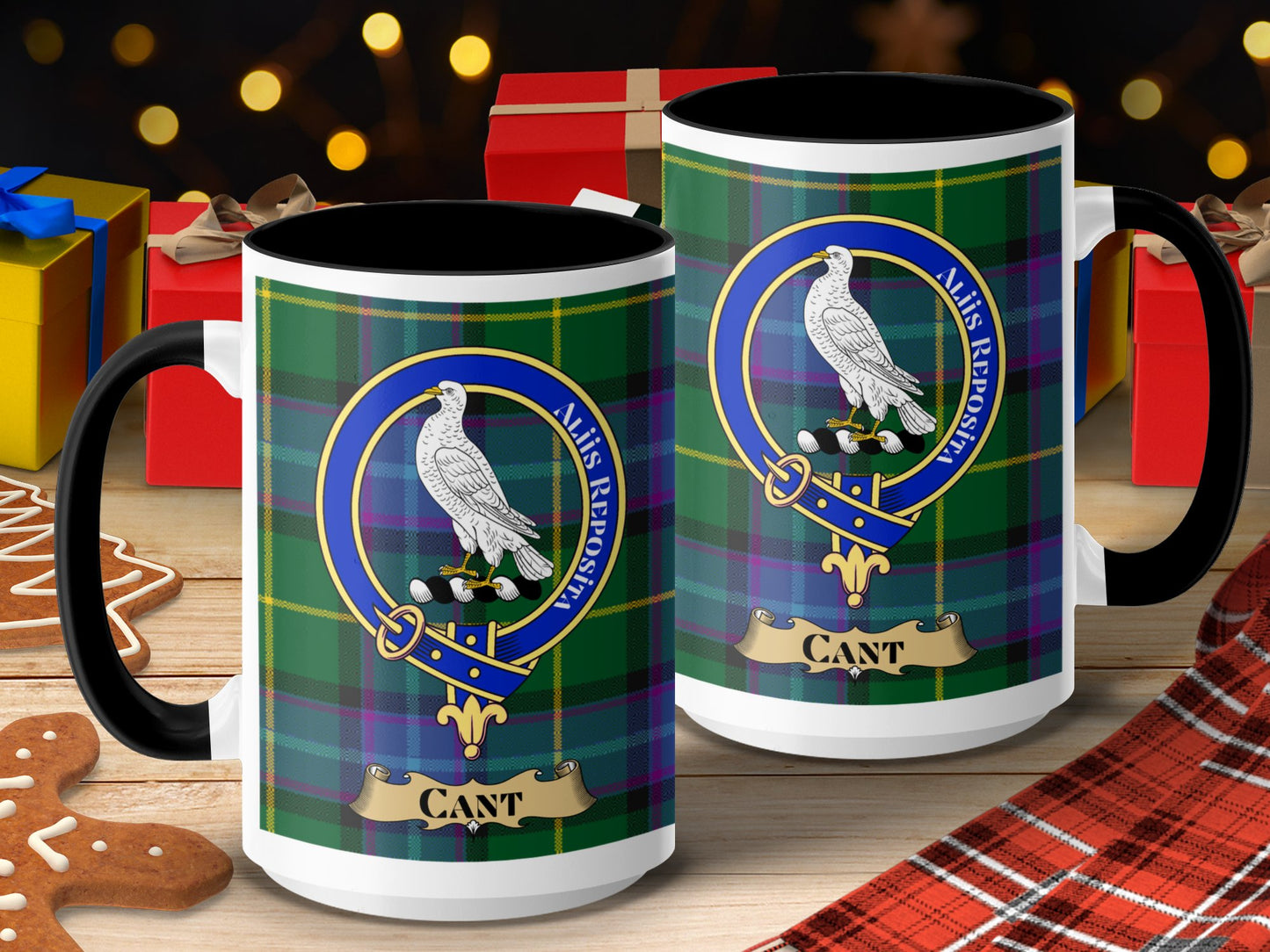 Clan Cant Scottish Tartan Crest Emblem Accent Mug - Living Stone Gifts