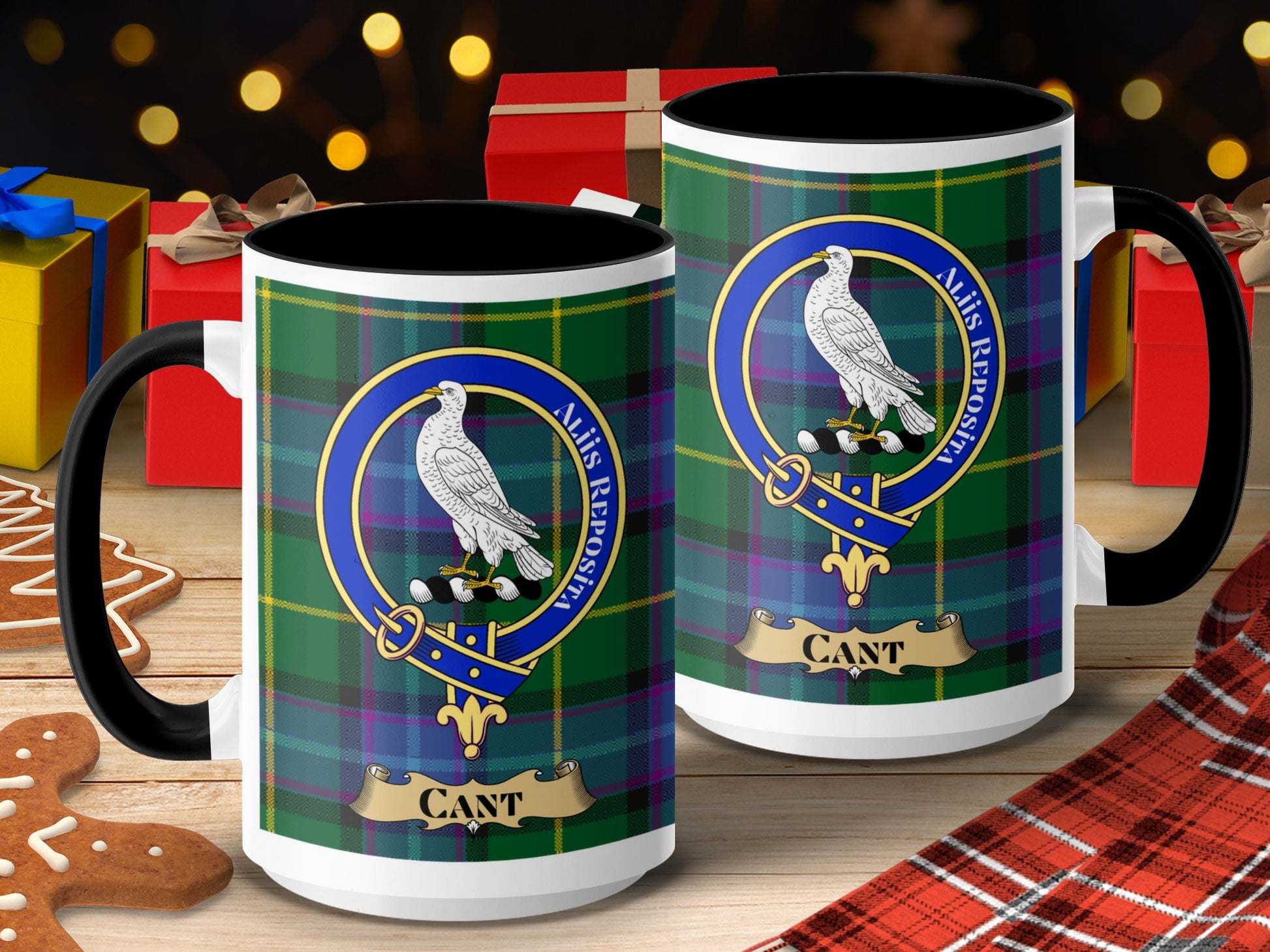 Clan Cant Scottish Tartan Crest Emblem Accent Mug - Living Stone Gifts