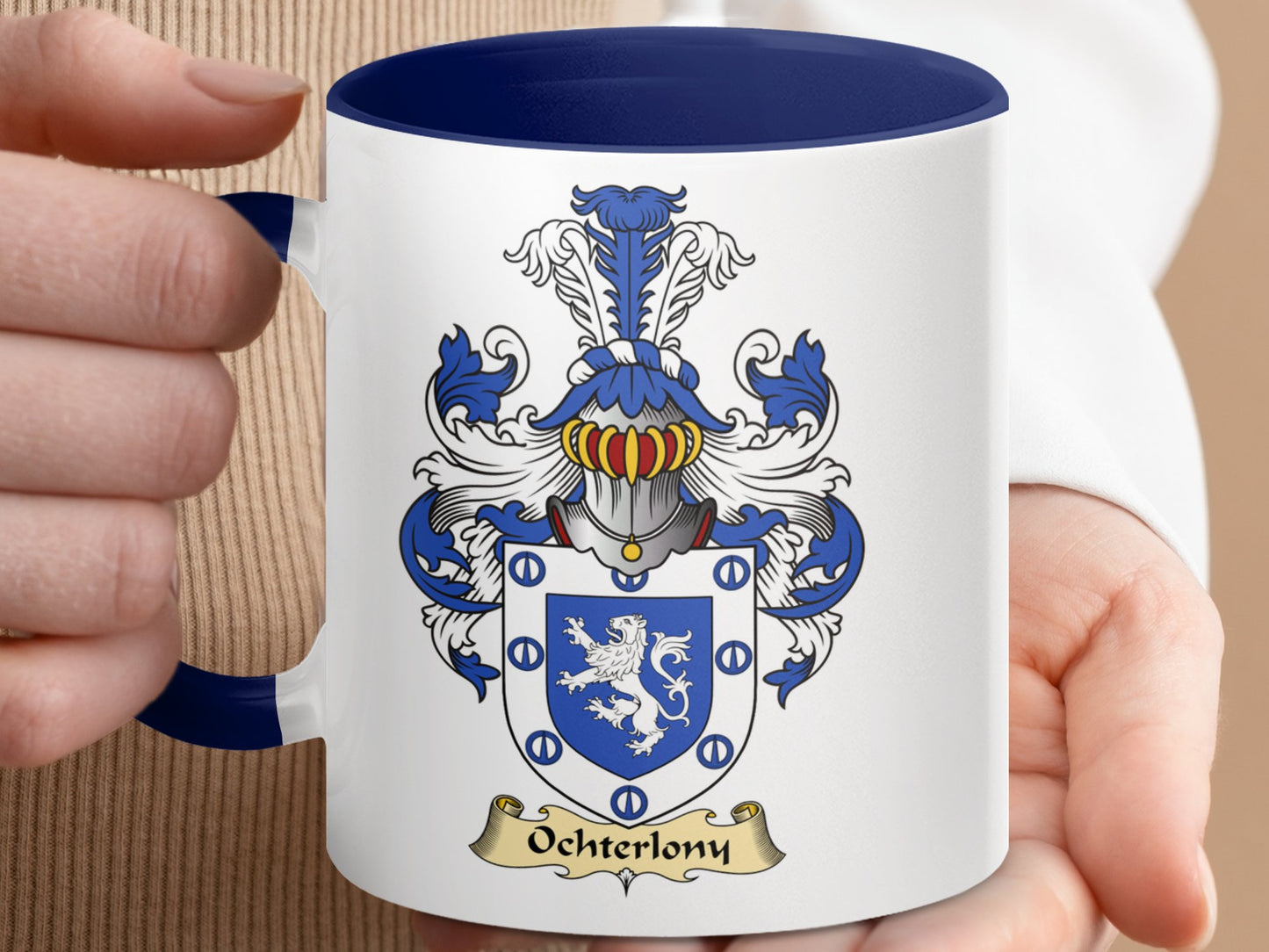 Ochterlony Scottish Clan Surname Coat of Arms Mug - Living Stone Gifts