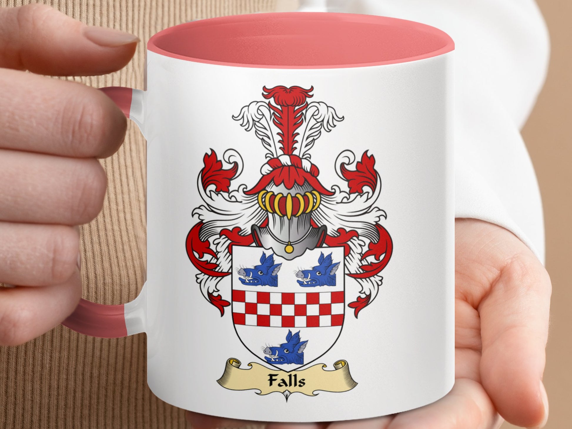 Clan Falls Scottish Clan Coat of Arms Accent Mug - Living Stone Gifts