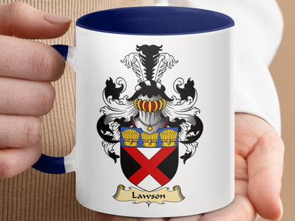 Clan Lawson Scottish Coat of Arms Accent Mug - Living Stone Gifts