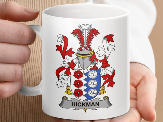 Hickman Surname Irish Family Crest Mug - Celtic Ancestry Gifts