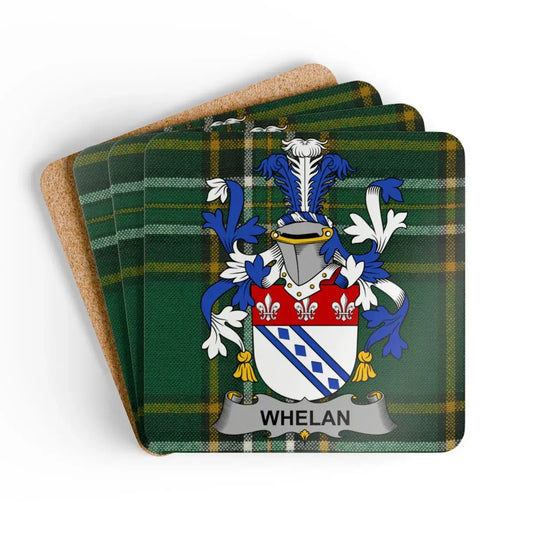 Custom Family Crest Tartan Design Whelan Coaster product type