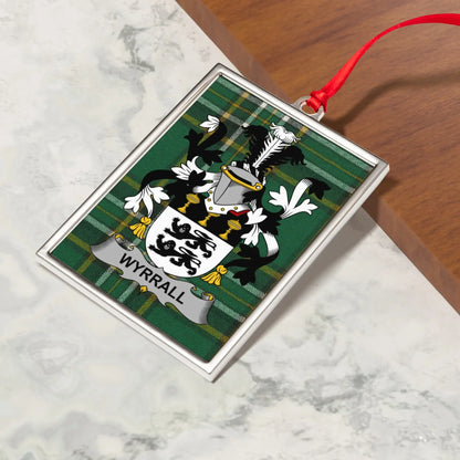 Personalized Family Crest Plaid Decorative Ornament product