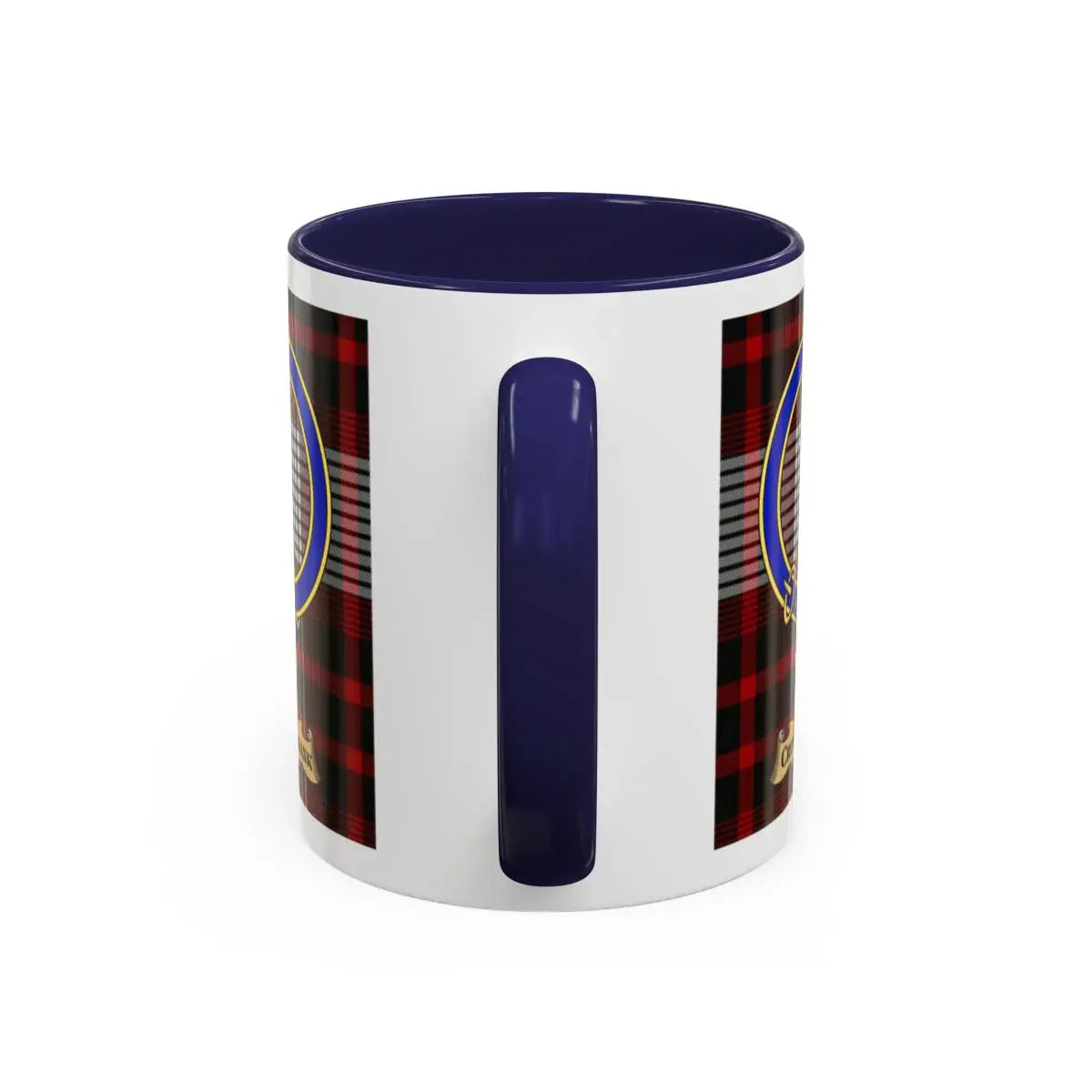 Cruickshank clan crest mug shown in 11 oz and 15 oz sizes
