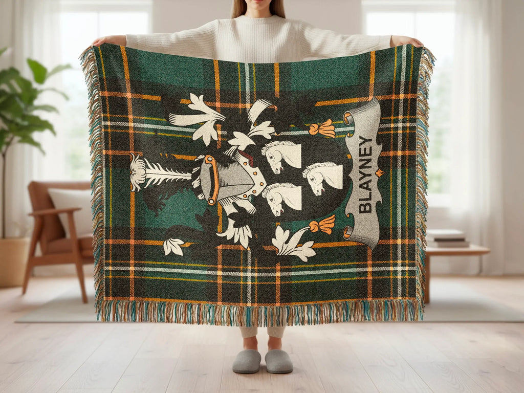 Blayney Tartan Plaid Crest Blanket product type