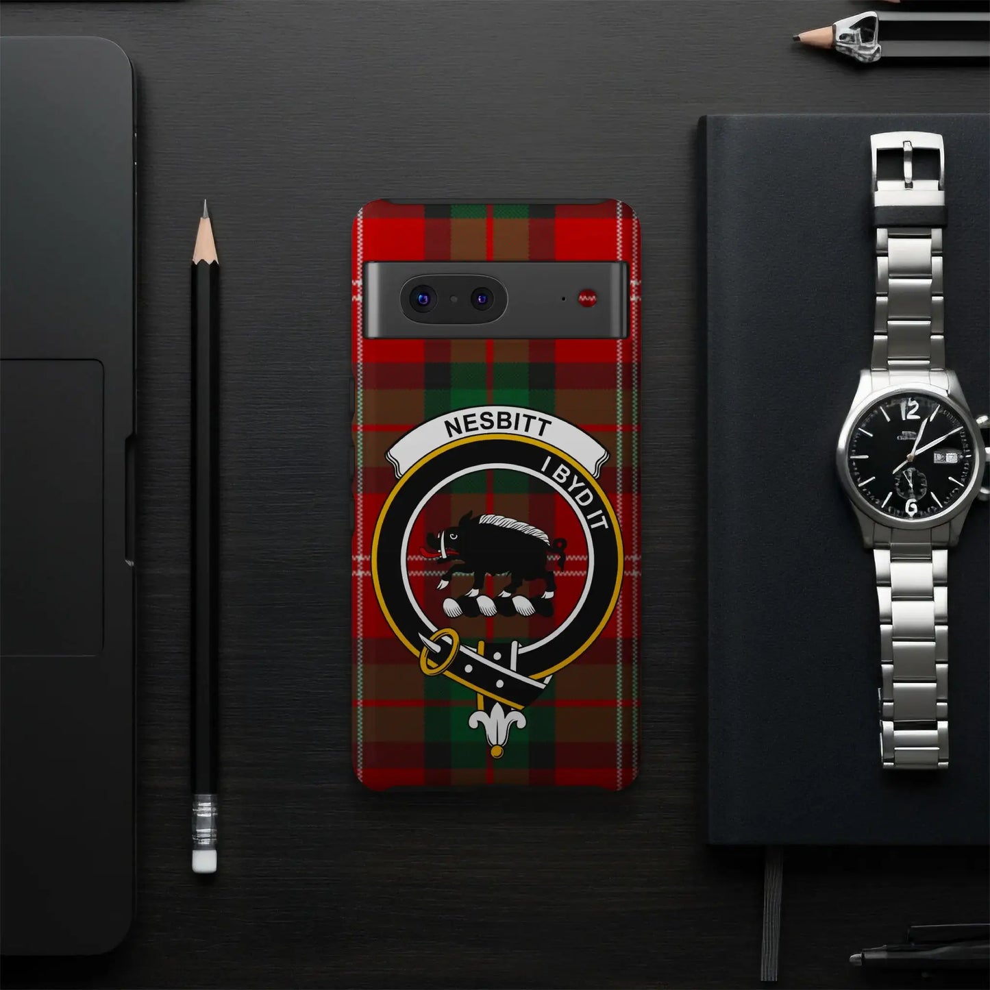Nesbitt Clan Crest Tartan Pattern Phone Case
