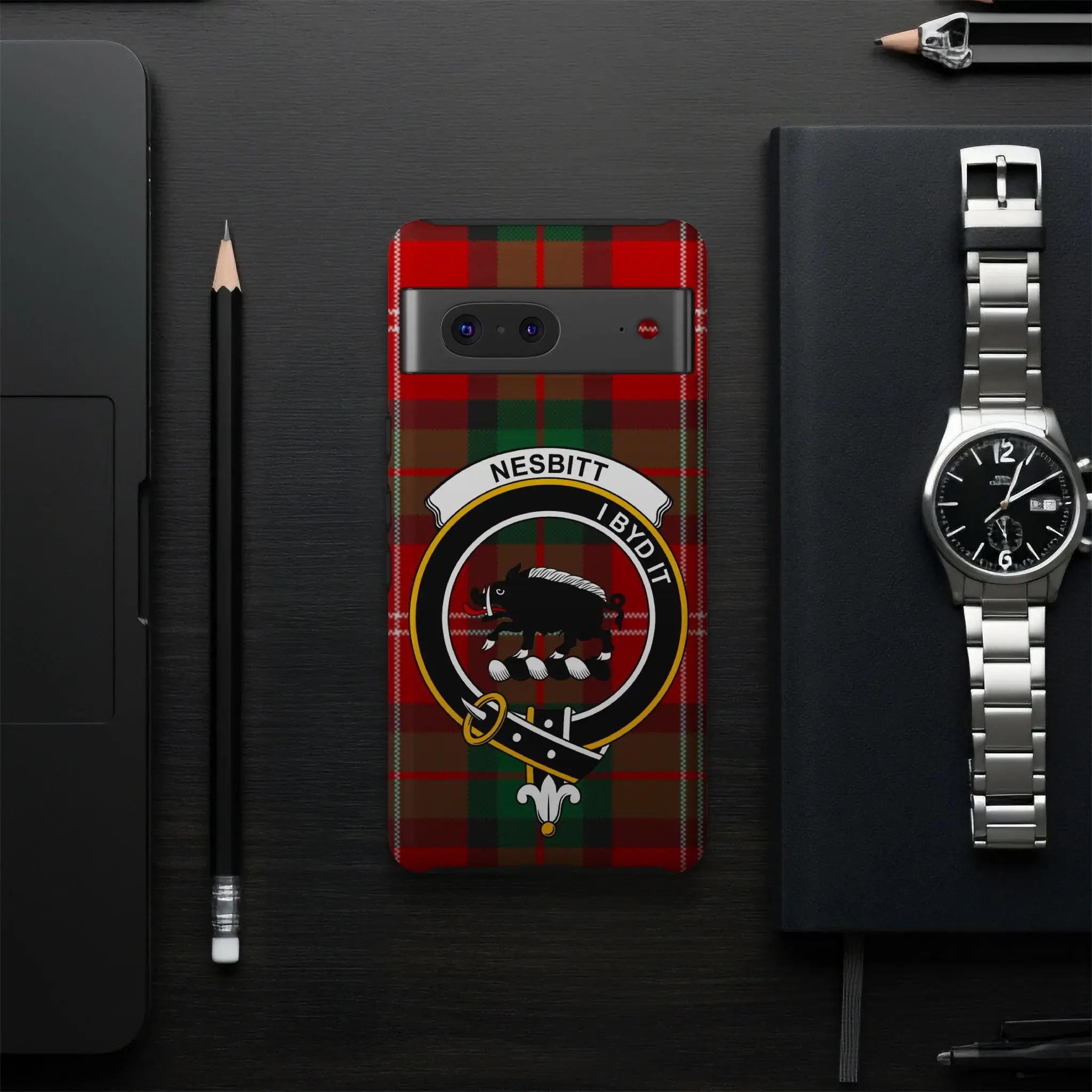 Nesbitt Clan Crest Tartan Pattern Phone Case