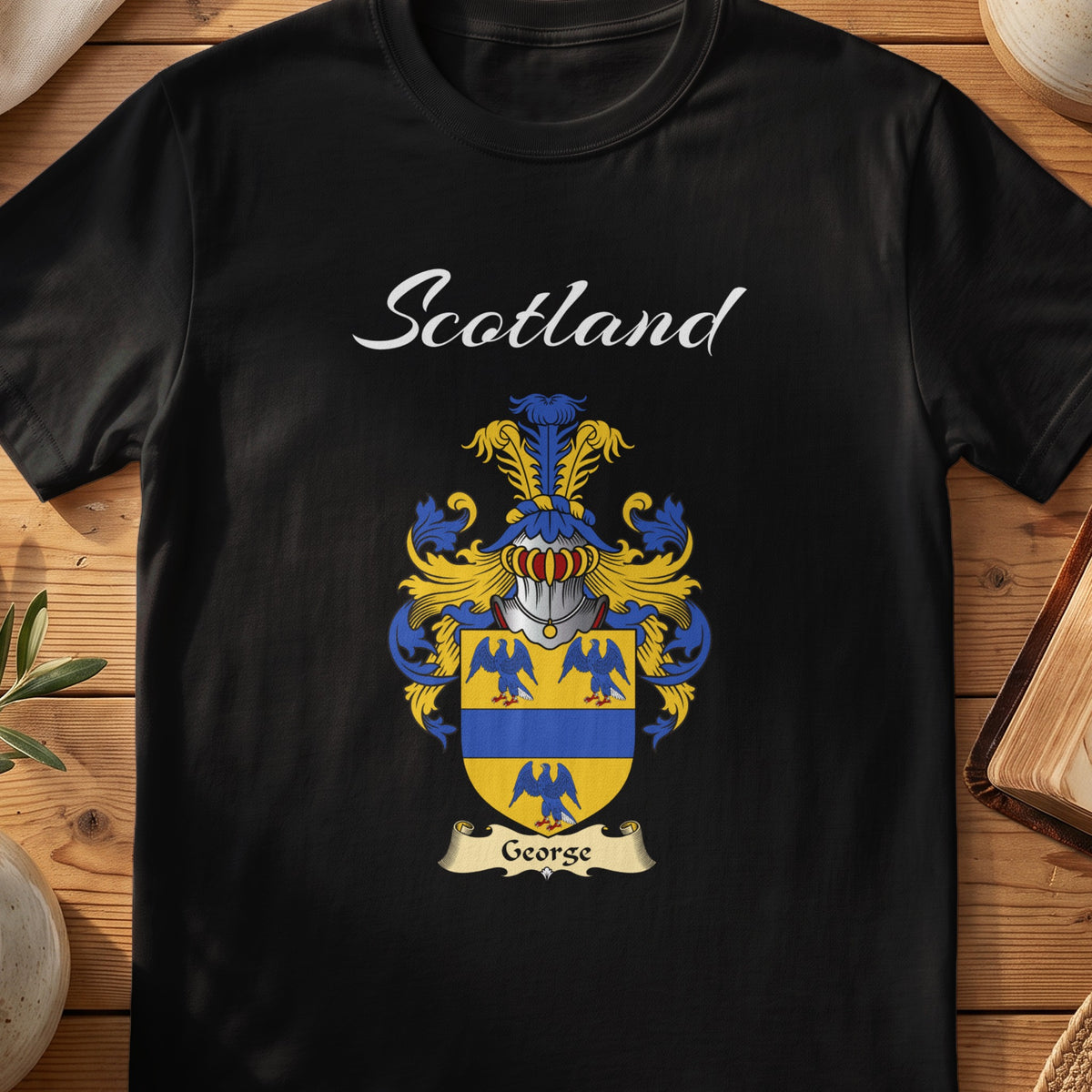 George Scottish family shield T-shirt in Black