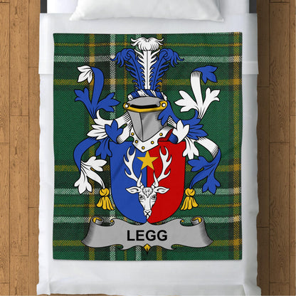 Legg Surname Irish Tartan Throw Blanket - Living Stone Gifts