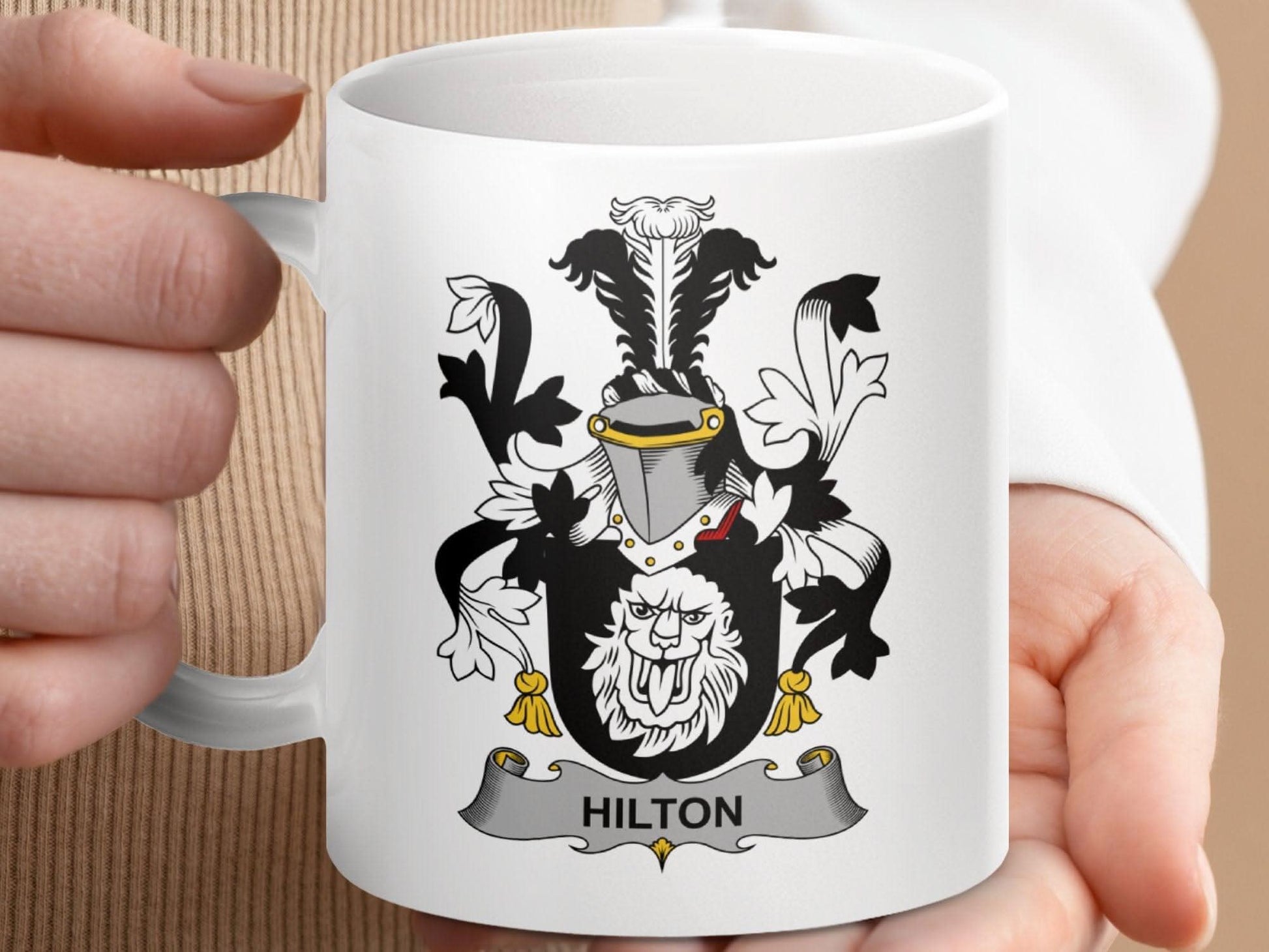 Hilton Irish Surname Family Crest Design Graphic Art Mug - Celtic Ancestry Gifts